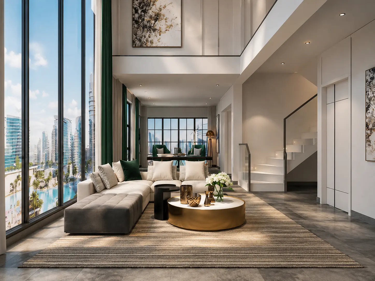 Dubai Studio Apartment Living Lounge